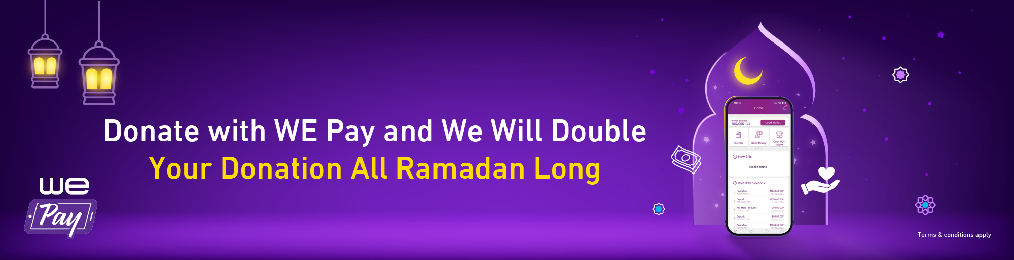 WE Pay Donations Promotion